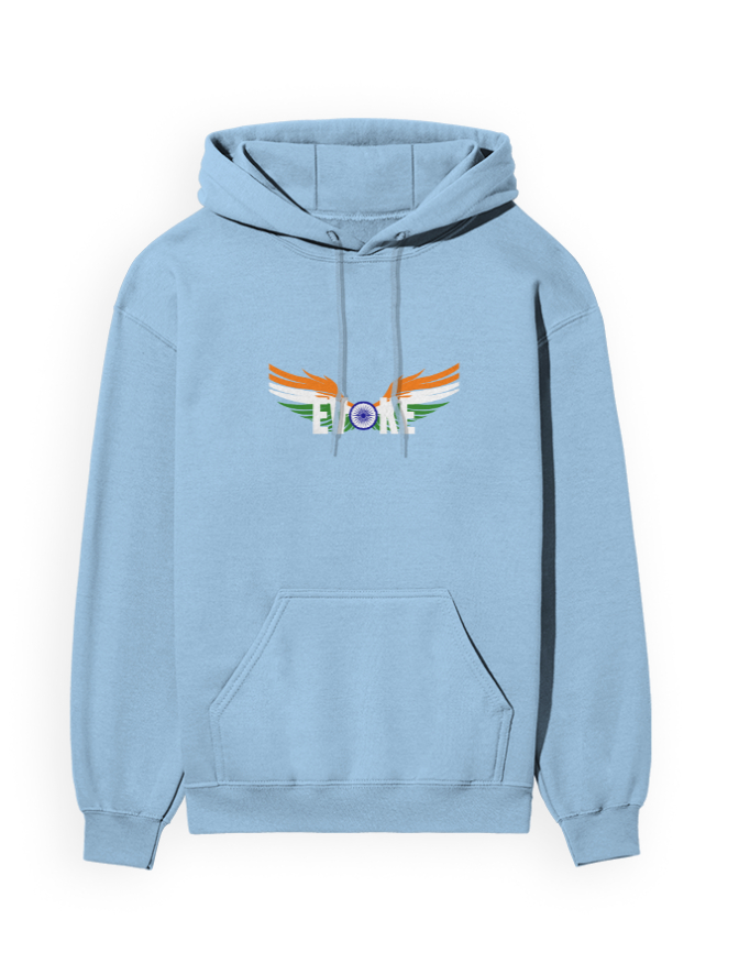 Front Side premium Baby Blue colour hoodie