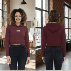 Premium Female Cropped Maroon Hoodie