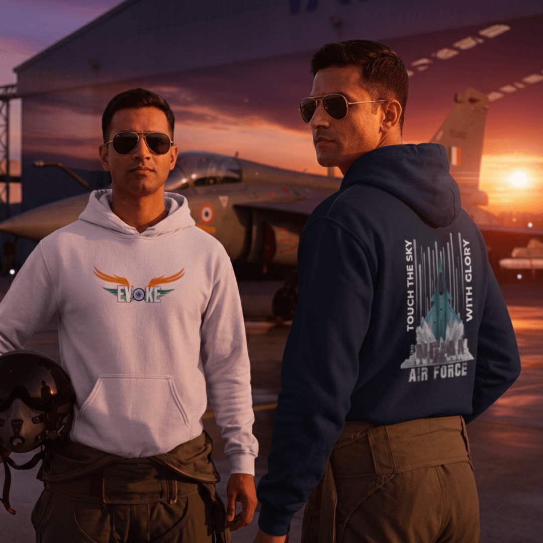 Wear Your Pride "Touch The Sky With Glory" | Indian Air Force Inspired Heavyweight 300GSM Hoodie - Image 2
