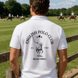 The White English Polo Club Tee: Timeless Structure, Unrivaled Class.