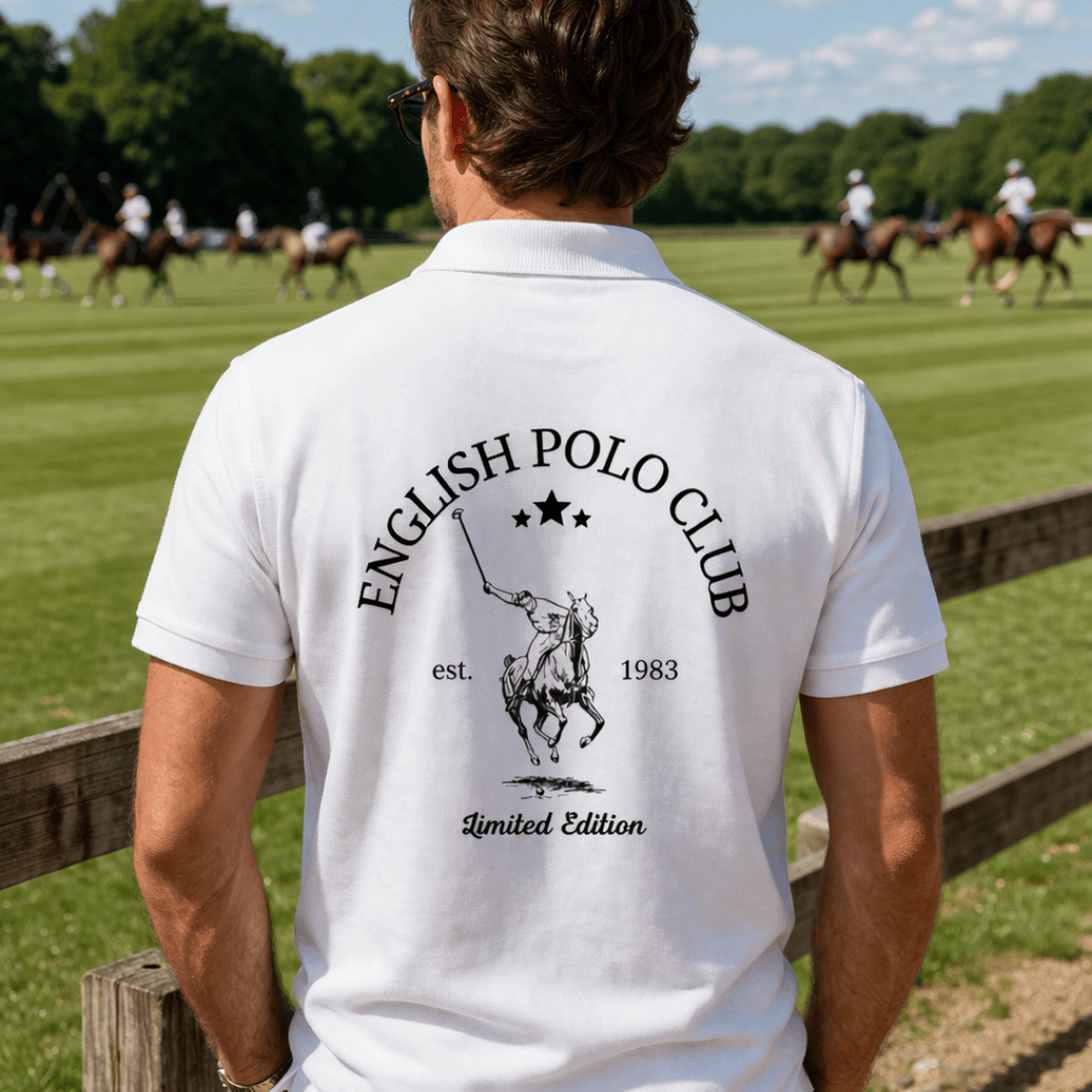 The White English Polo Club Tee: Timeless Structure, Unrivaled Class.