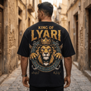 Rule the Streets: The "King of Lyari" Oversized Heavyweight Tee.