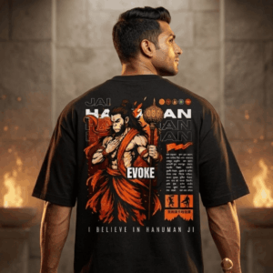 Unleash Your Inner Strength: The Hanuman Ji "EVOKE" Oversized Tee