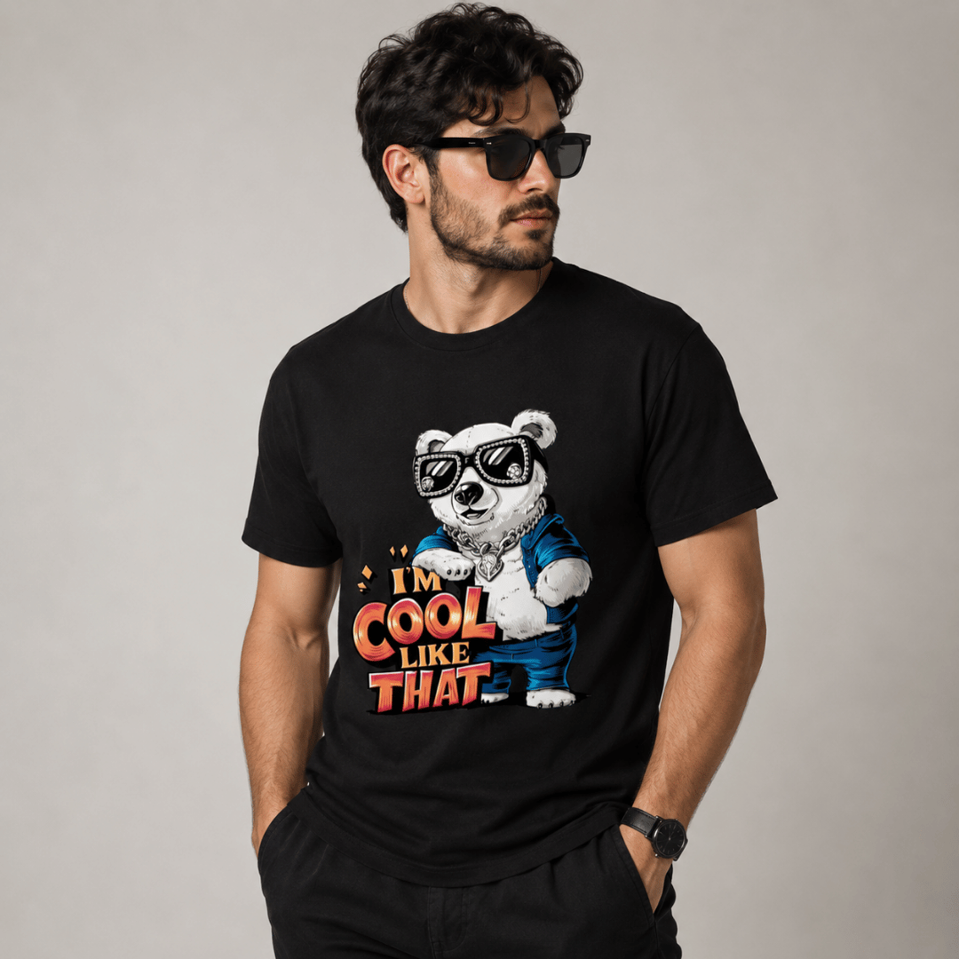 Thread Evoke bear graphic T-shirt in Coffee Brown, 100% cotton, 180 GSM, men's regular fit, front view