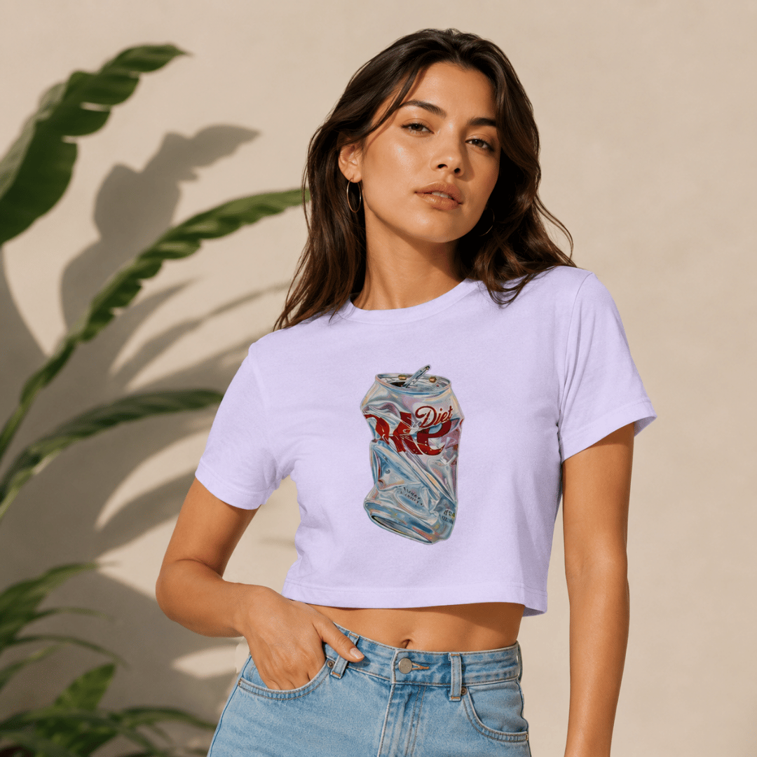 Thread Evoke stretch graphic crop tee in lavender — cotton spandex baby tee women
