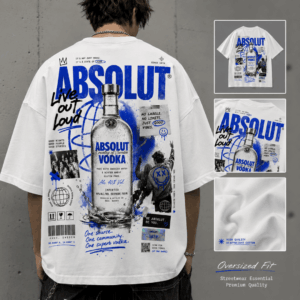 Unisex Absolut Vodka Oversized T-shirt | 180 GSM 100% Cotton