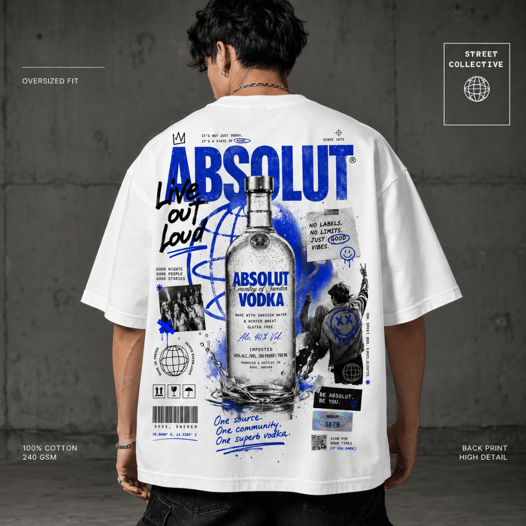 Unisex Absolut Vodka Oversized T-shirt | 180 GSM 100% Cotton - Image 2