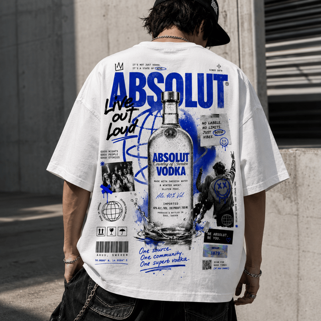 Unisex Absolut Vodka Oversized T-shirt | 180 GSM 100% Cotton - Image 3